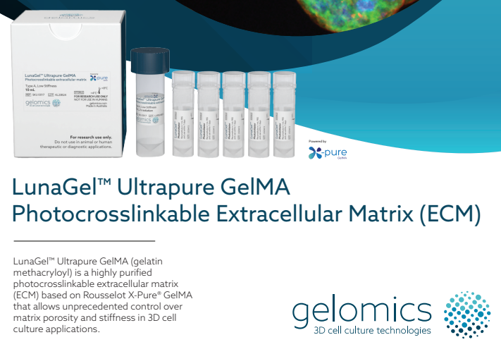 LunaGel™ Ultrapure GelMA ECM Is Now Available